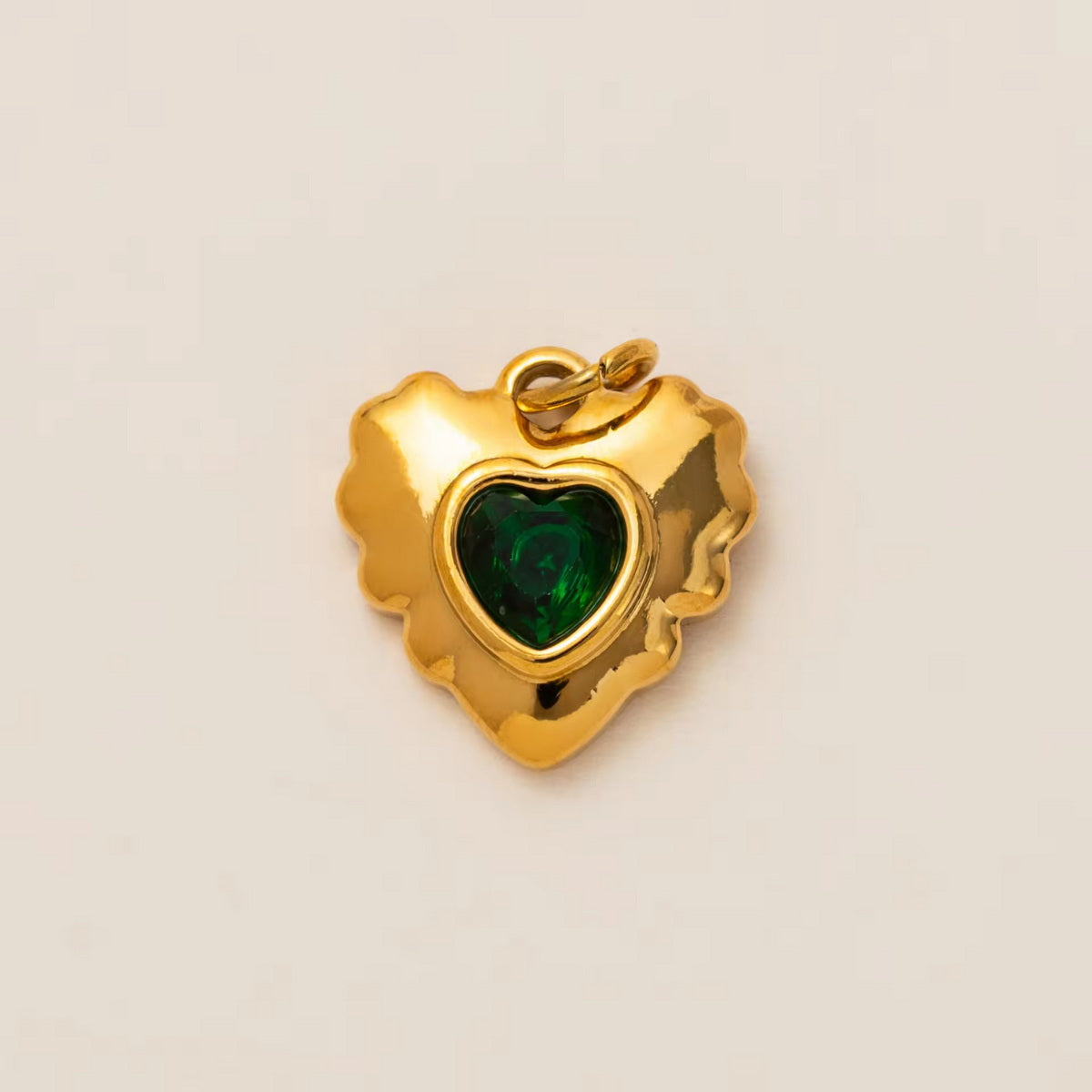 Emerald Glow Heart Pendant/Charm