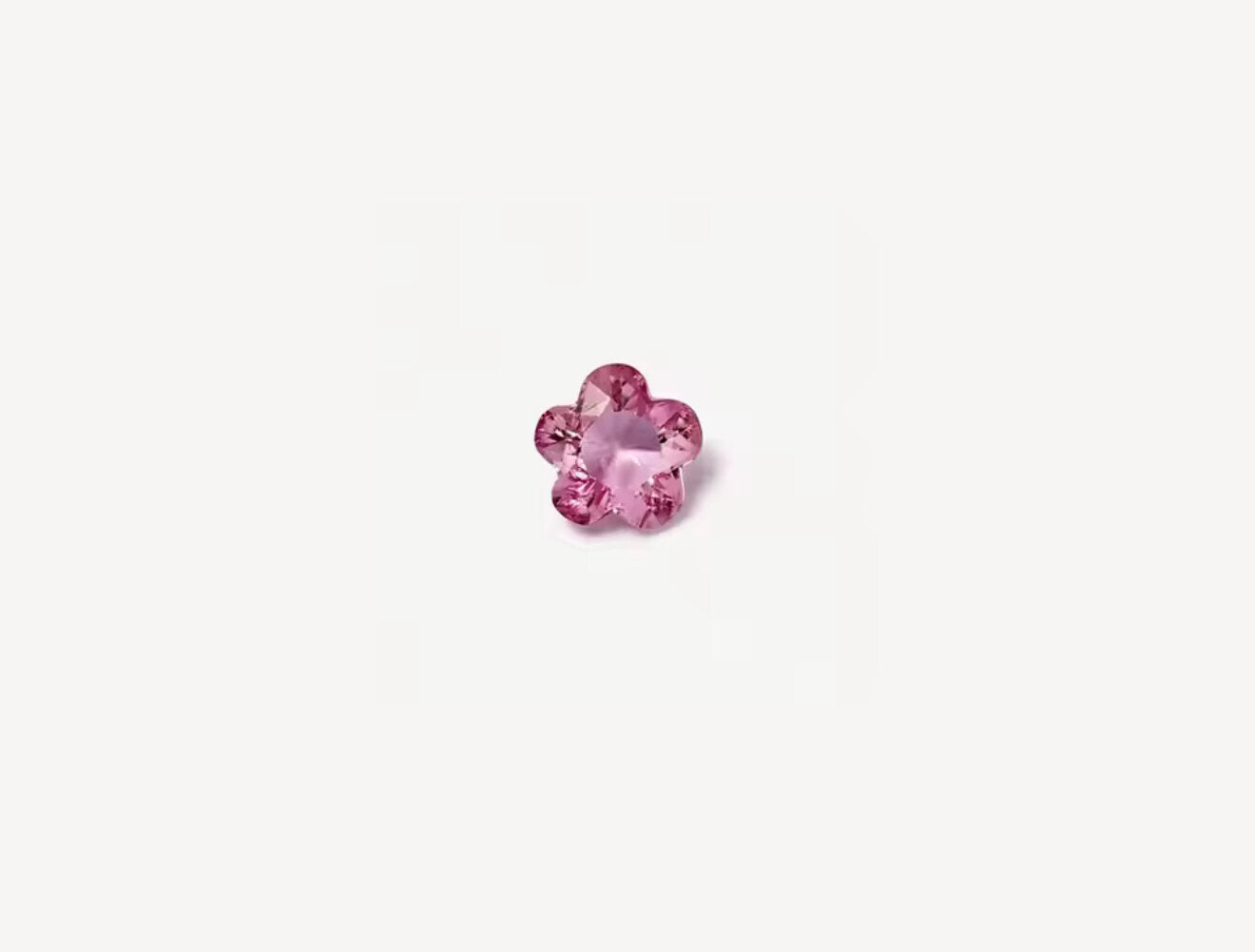 Pink Flower Zircon Charm