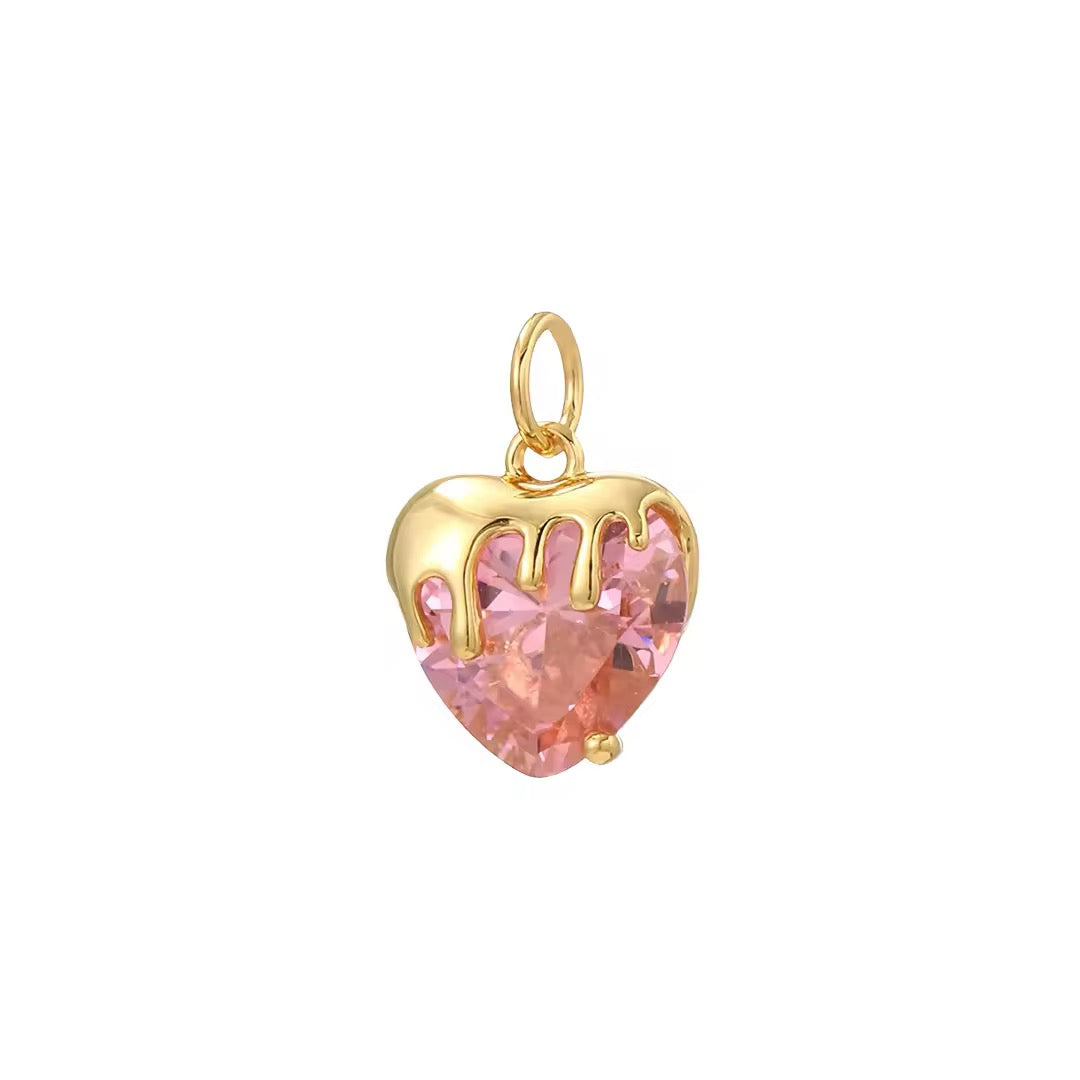 Drip Heart Pink Pendant/Charm