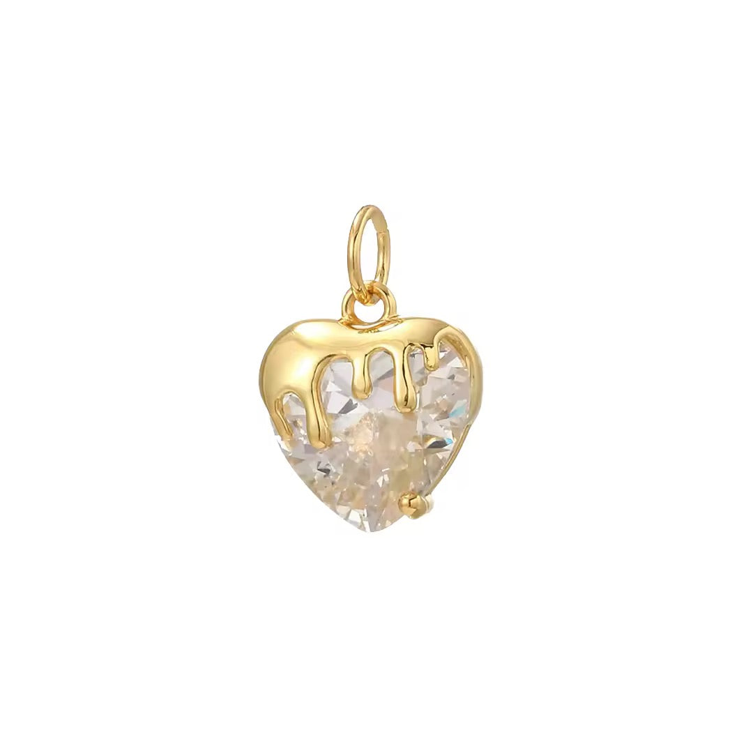 Drip Heart White Pendant/Charm
