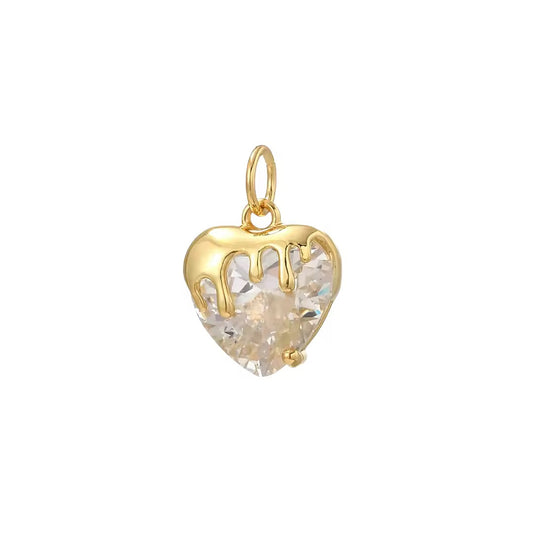 Drip Heart White Pendant/Charm
