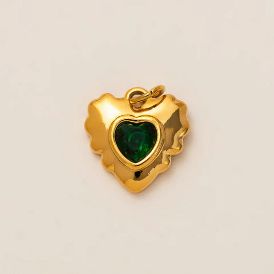 Emerald Glow Heart Pendant/Charm