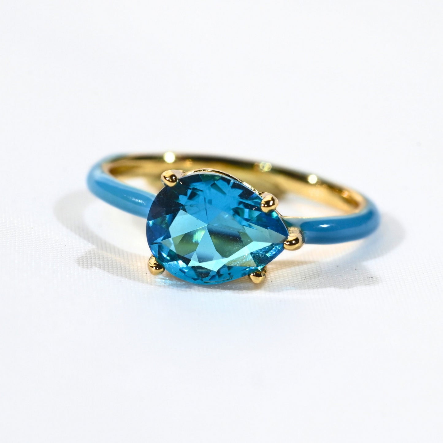 Gemstone Enamel Ring