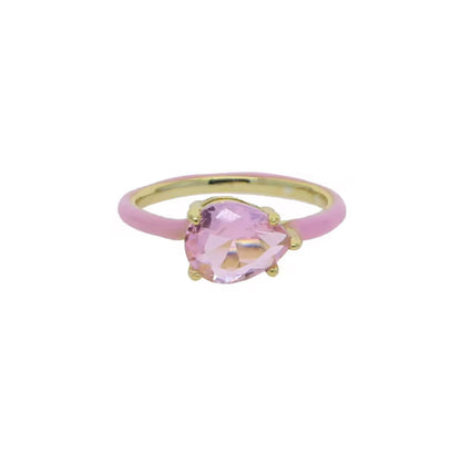 Gemstone Enamel Ring