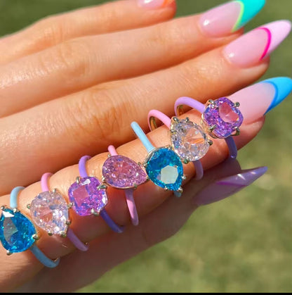 Gemstone Enamel Ring
