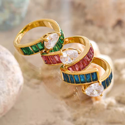 RainDrop Cubic Ring