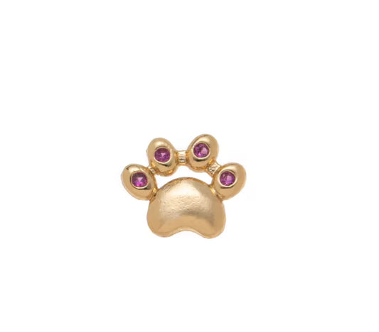 Ruby Paw Charm