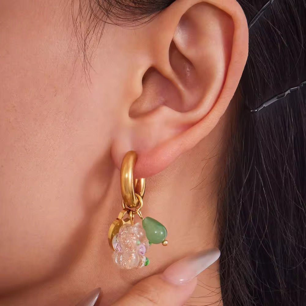 Bloom Charm Hoop - PINKXLUXE