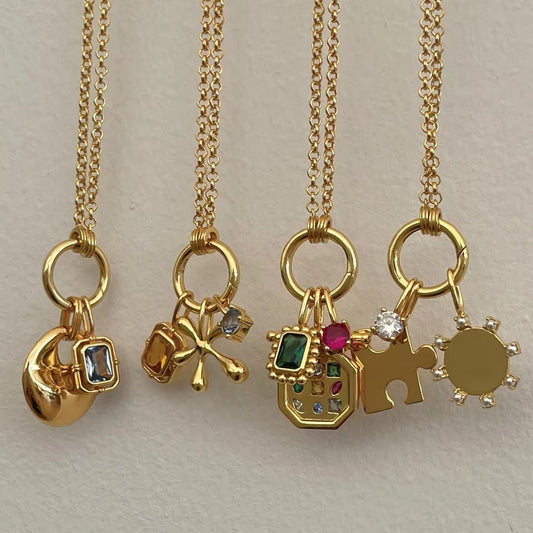 Charm Lock Chain Round (Add Charms Below) - PINKXLUXE