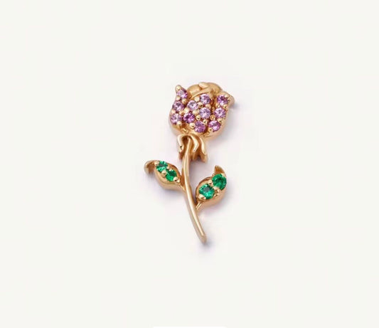 Zirconia Rose charm