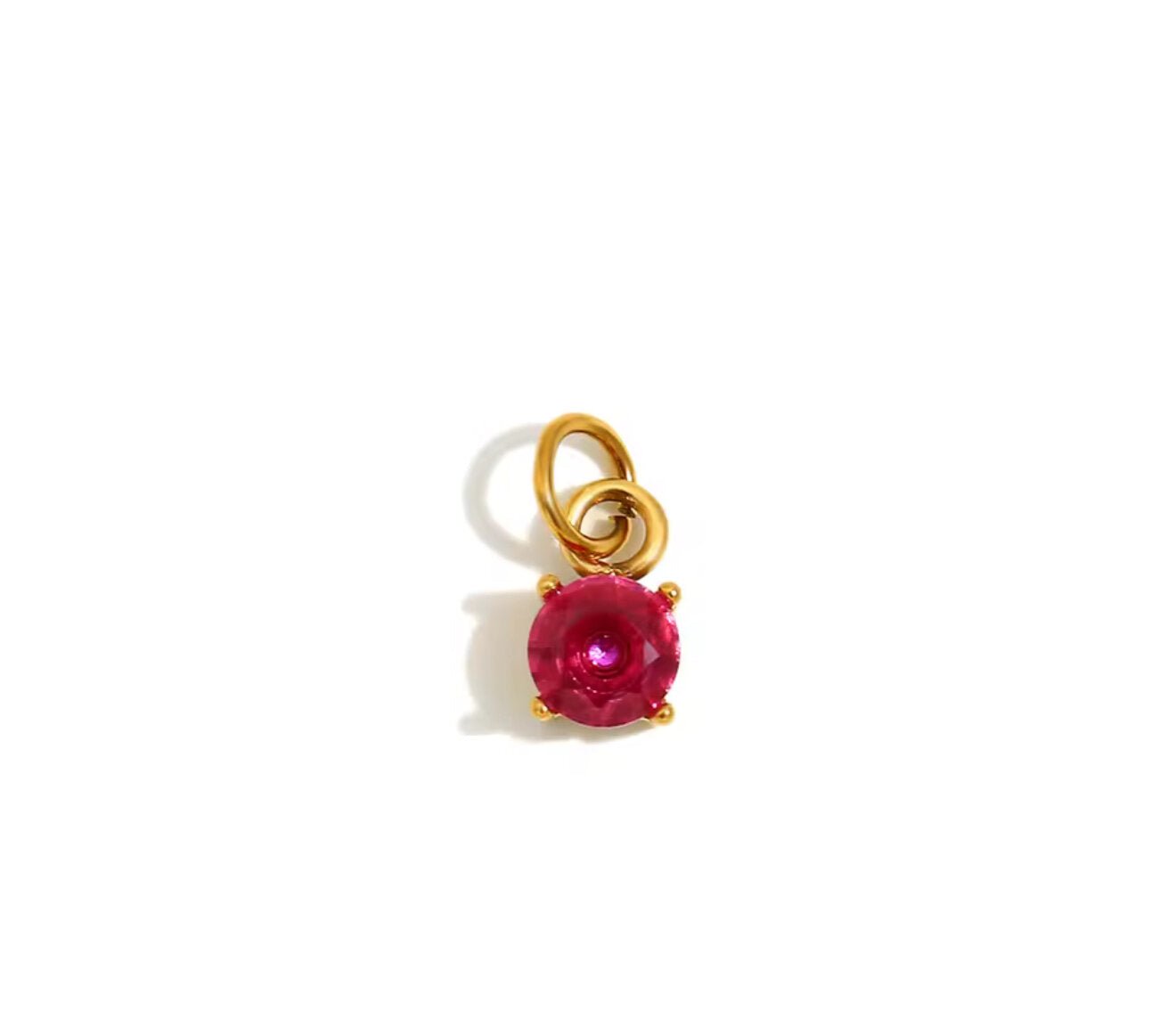 Ruby Stone Pendant/Charm - PINKXLUXE