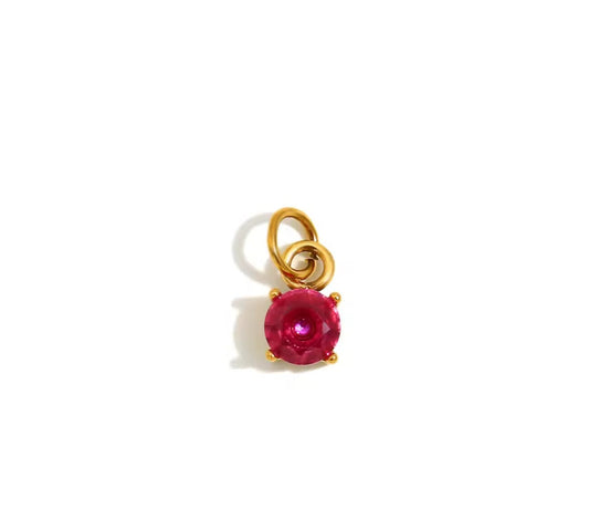 Ruby Stone Pendant/Charm - PINKXLUXE