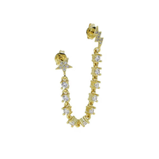 Star Celeste connected Chain Earing - PINKXLUXE